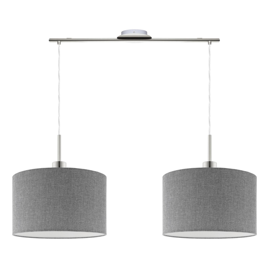 Eglo - LED  Luster na sajli TUNJA 2xE27/60W/230V sivo