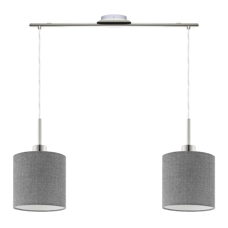 Eglo - LED  Luster na sajli TUNJA 2xE27/60W/230V sivo