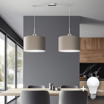 Eglo - LED  Luster na sajli TUNJA 2xE27/60W/230V taupe