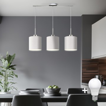 Eglo - LED  Luster na sajli TUNJA 3xE27/60W/230V bela
