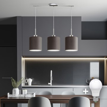 Eglo - LED  Luster na sajli TUNJA 3xE27/60W/230V braon