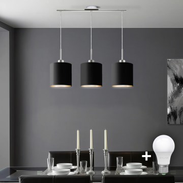 Eglo - LED  Luster na sajli TUNJA 3xE27/60W/230V crno