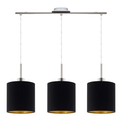 Eglo - LED  Luster na sajli TUNJA 3xE27/60W/230V crno