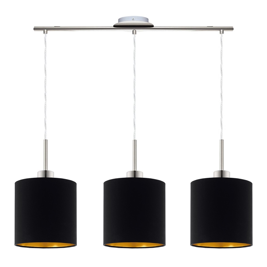 Eglo - LED  Luster na sajli TUNJA 3xE27/60W/230V crno