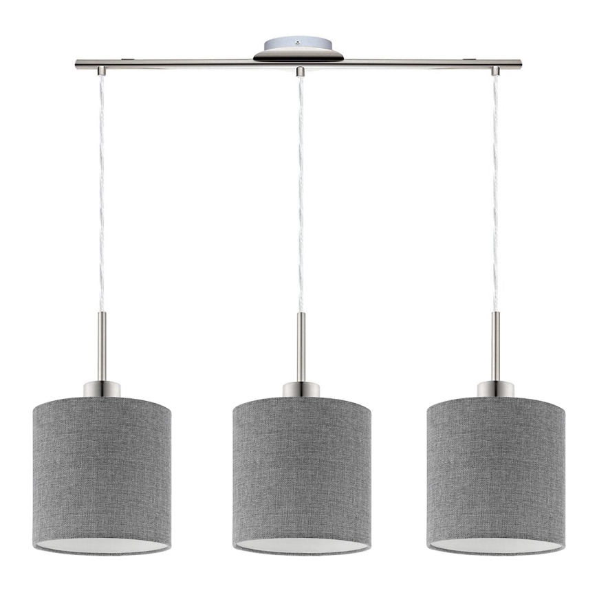 Eglo - LED  Luster na sajli TUNJA 3xE27/60W/230V sivo