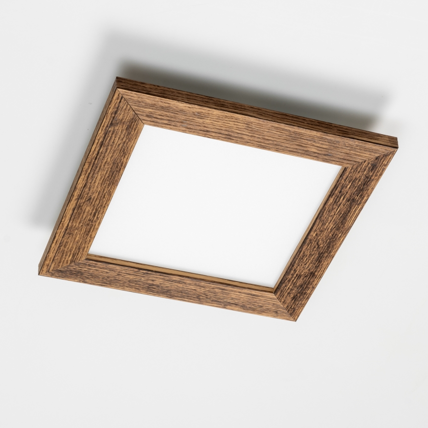 Eglo - LED Nadgradni panel SALOBRENA-RW WOOD LED/17W/230V 2700/4000K 34x34 cm braon