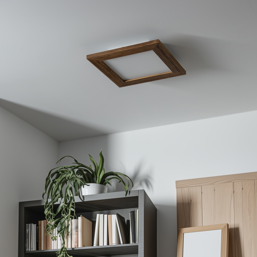 Eglo - LED Nadgradni panel SALOBRENA-RW WOOD LED/17W/230V 2700/4000K 34x34 cm braon
