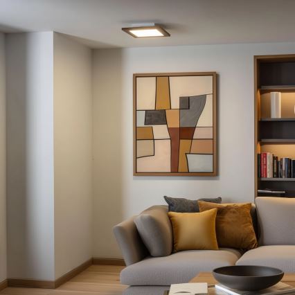 Eglo - LED Nadgradni panel SALOBRENA-RW WOOD LED/17W/230V 2700/4000K 34x34 cm braon