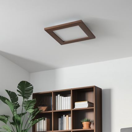 Eglo - LED Nadgradni panel SALOBRENA-RW WOOD LED/17W/230V 2700/4000K 34x34 cm tamno braon