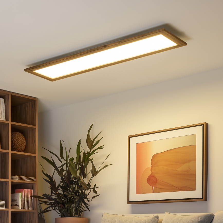 Eglo - LED Nadgradni panel SALOBRENA-RW WOOD LED/34W/230V 2700/4000K 124x34 cm braon