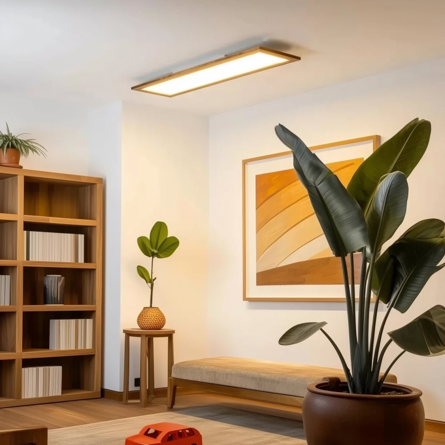 Eglo - LED Nadgradni panel SALOBRENA-RW WOOD LED/34W/230V 2700/4000K 124x34 cm braon