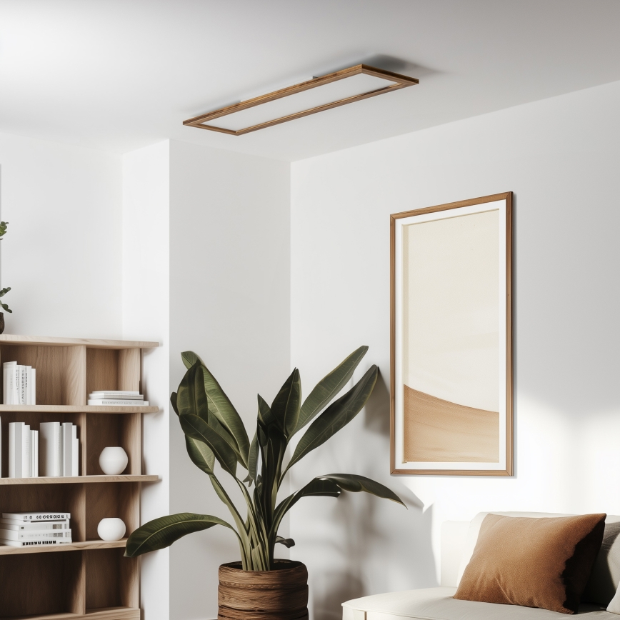 Eglo - LED Nadgradni panel SALOBRENA-RW WOOD LED/34W/230V 2700/4000K 124x34 cm braon