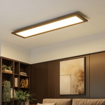 Eglo - LED Nadgradni panel SALOBRENA-RW WOOD LED/34W/230V 2700/4000K 124x34 cm tamno braon