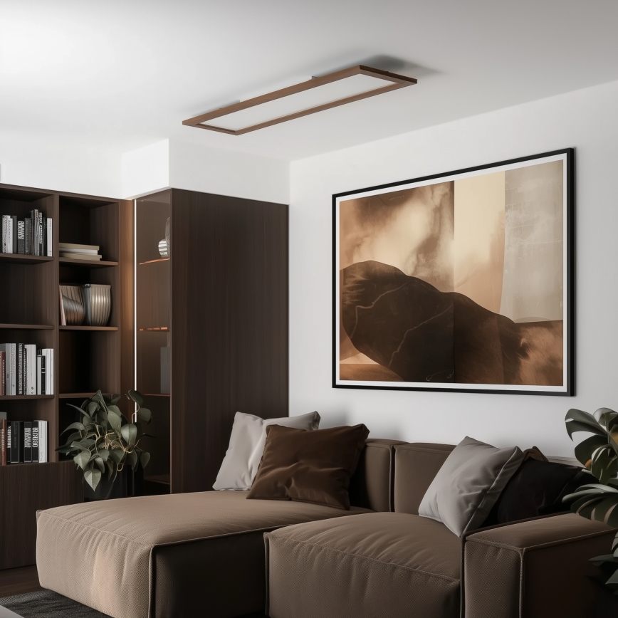 Eglo - LED Nadgradni panel SALOBRENA-RW WOOD LED/34W/230V 2700/4000K 124x34 cm tamno braon