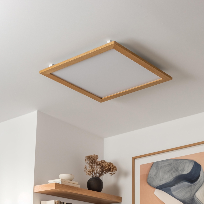 Eglo - LED Nadgradni panel SALOBRENA-RW WOOD LED/34W/230V 2700/4000K 64x64 cm braon