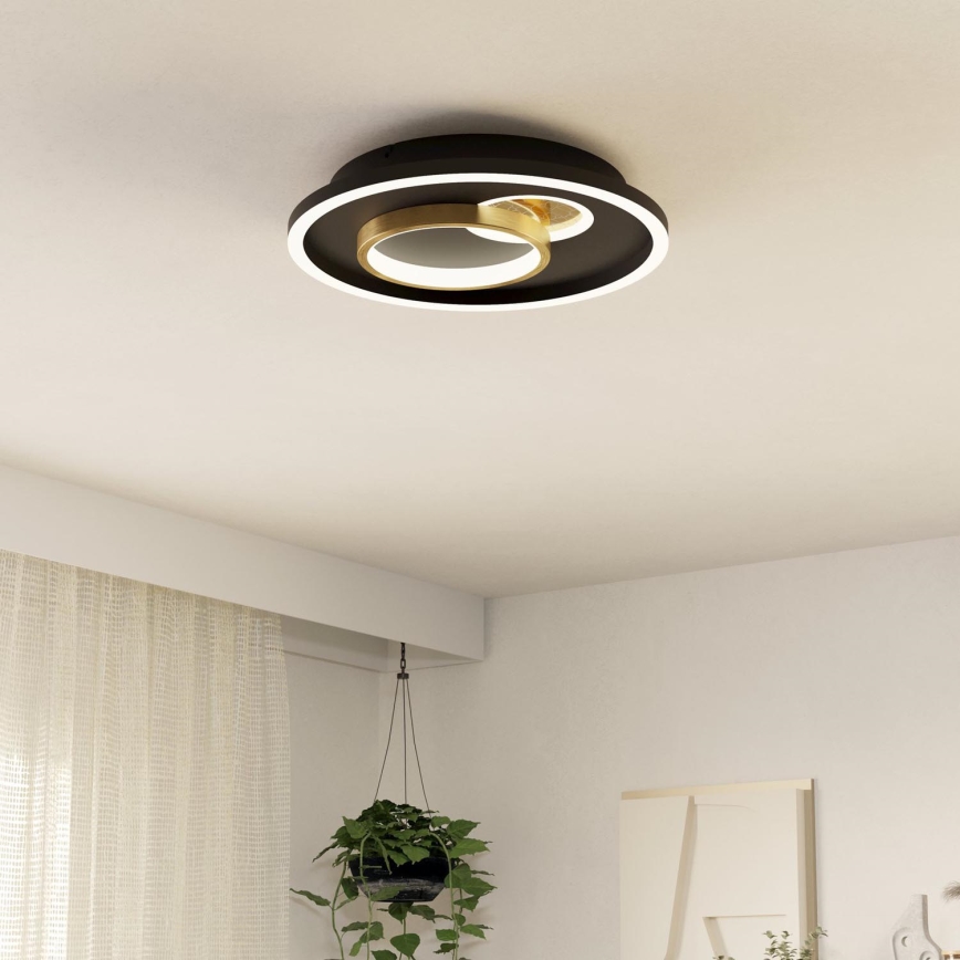 Eglo - LED Plafonjera 1xLED/14W/230V + 1xLED/8,5W pr. 38 cm crno/zlatna