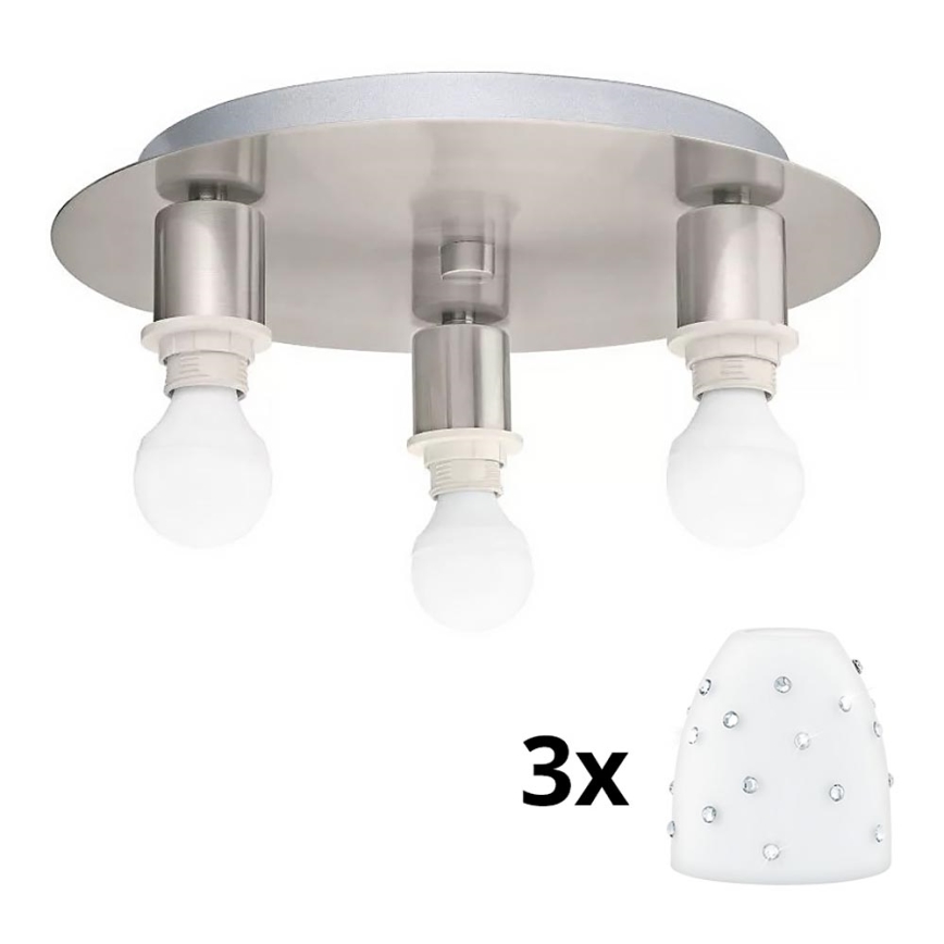 Eglo - LED Plafonjera MY CHOICE 3xE14/4W/230V krom/bela