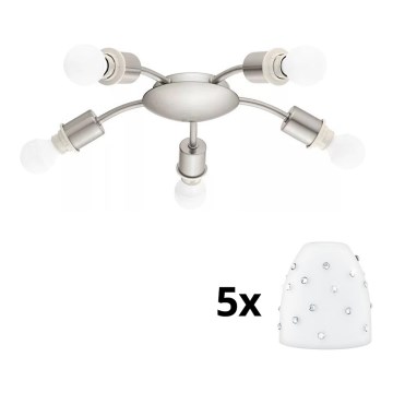 Eglo - LED Plafonjera MY CHOICE 5xE14/4W/230V  krom/bela