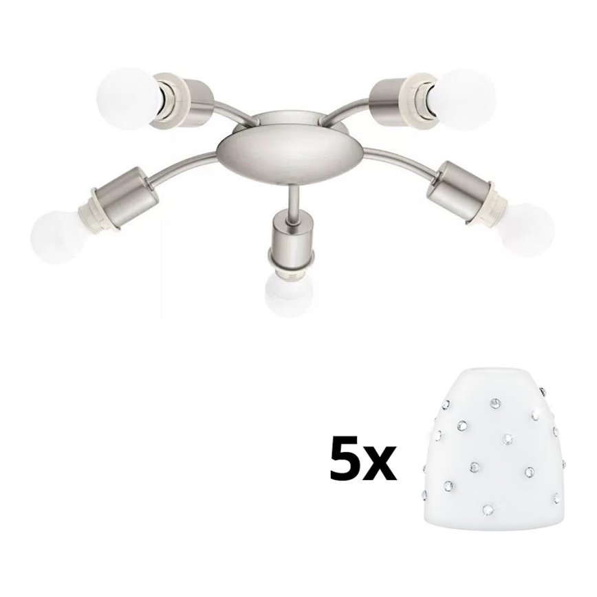 Eglo - LED Plafonjera MY CHOICE 5xE14/4W/230V  krom/bela