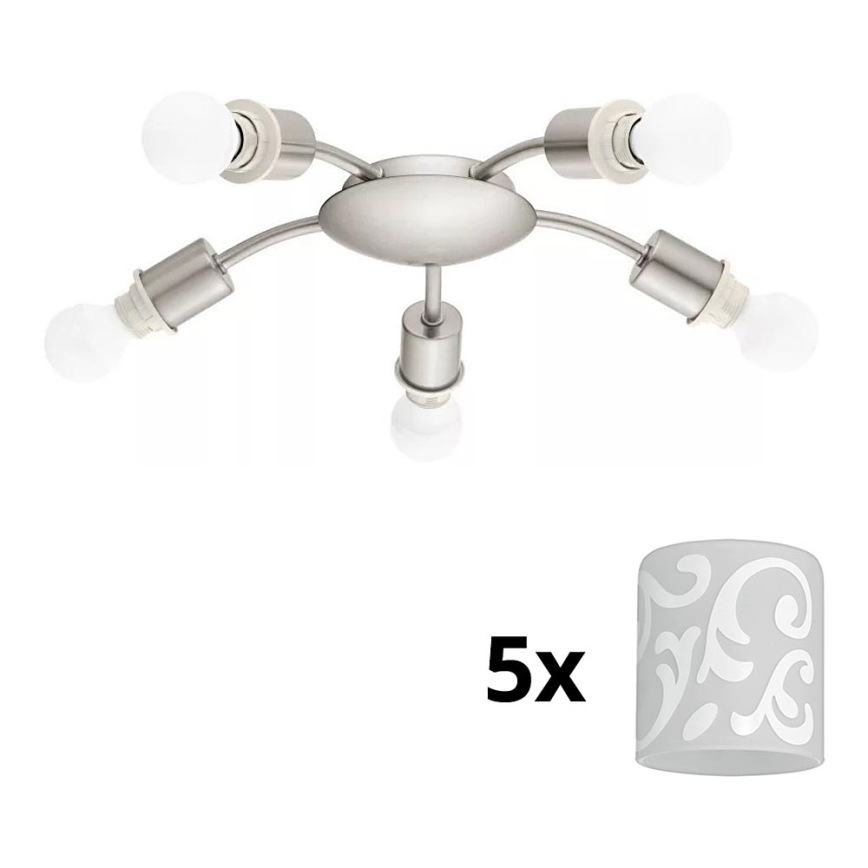 Eglo - LED Plafonjera MY CHOICE 5xE14/4W/230V  krom/bela