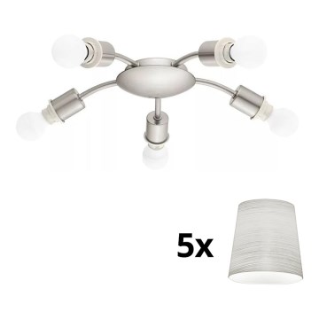 Eglo - LED Plafonjera MY CHOICE 5xE14/4W/230V  krom/kremasta
