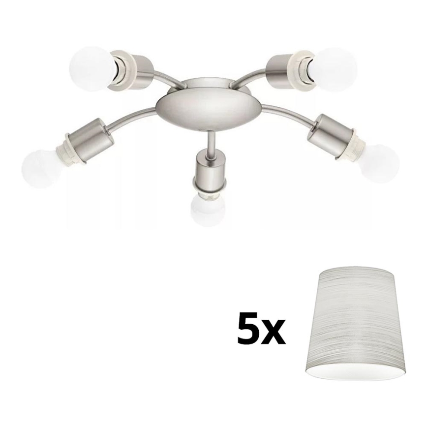 Eglo - LED Plafonjera MY CHOICE 5xE14/4W/230V  krom/kremasta