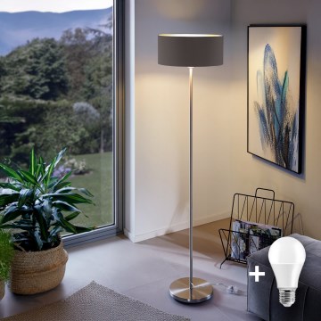 Eglo - LED  Podna lampa TUNJA 1xE27/60W/230V mat krom/braon