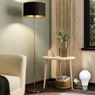 Eglo - LED  Podna lampa TUNJA 1xE27/60W/230V mat krom/crno
