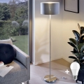 Eglo - LED  Podna lampa TUNJA 1xE27/60W/230V mat krom/sivo
