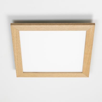 Eglo - LED Prigušivi nadgradni panel POZZALLO WOOD LED/21W/230V 2700-6500K 49,5x49,5 cm braon + Daljinski upravljač