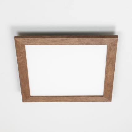 Eglo - LED Prigušivi nadgradni panel POZZALLO WOOD LED/21W/230V 2700-6500K 49,5x49,5 cm tamno braon + Daljinski upravljač