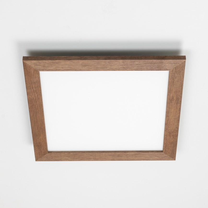 Eglo - LED Prigušivi nadgradni panel POZZALLO WOOD LED/21W/230V 2700-6500K 49,5x49,5 cm tamno braon + Daljinski upravljač