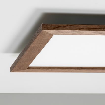 Eglo - LED Prigušivi nadgradni panel POZZALLO WOOD LED/21W/230V 2700-6500K 49,5x49,5 cm tamno braon + Daljinski upravljač