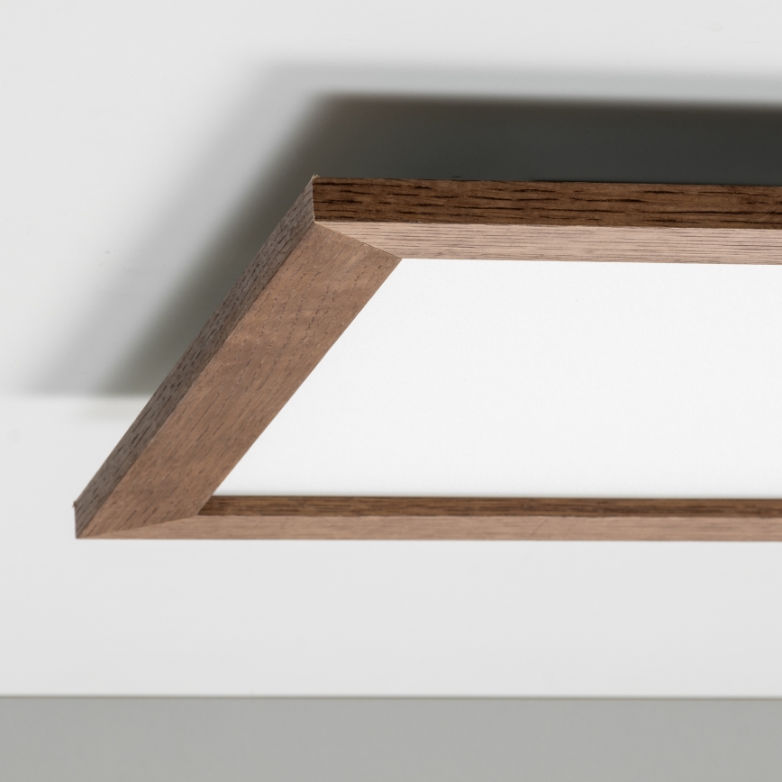 Eglo - LED Prigušivi nadgradni panel POZZALLO WOOD LED/21W/230V 2700-6500K 49,5x49,5 cm tamno braon + Daljinski upravljač