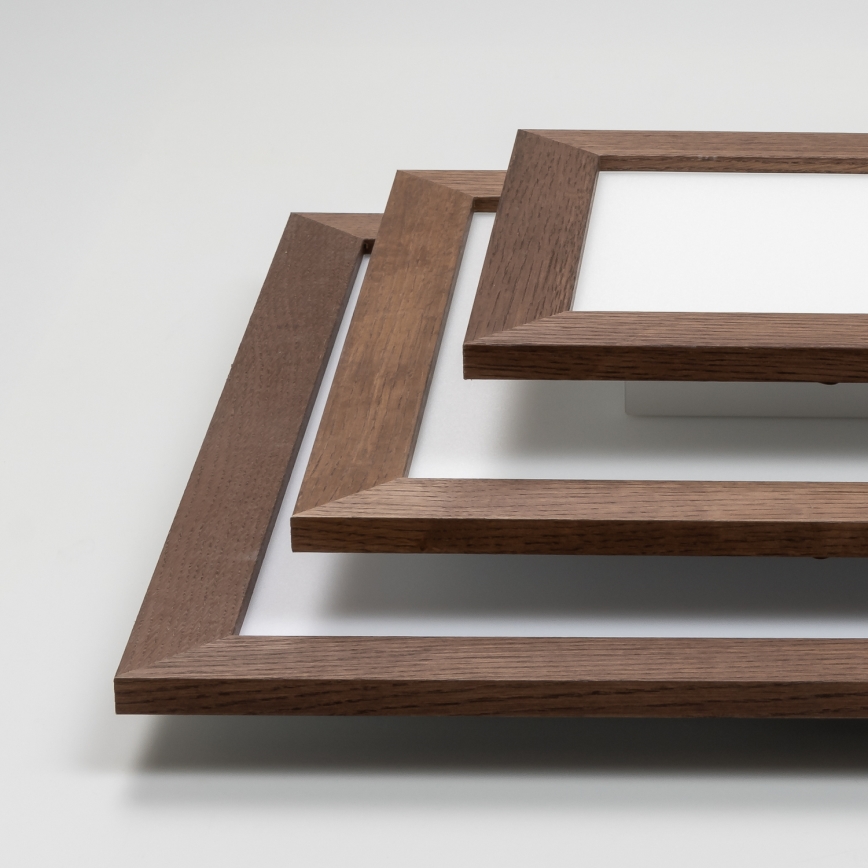 Eglo - LED Prigušivi nadgradni panel POZZALLO WOOD LED/21W/230V 2700-6500K 49,5x49,5 cm tamno braon + Daljinski upravljač