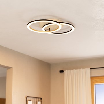 Eglo - LED Prigušiva plafonjera 2xLED/16W/230V 2700-6500K bež/crno ZigBee