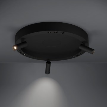 Eglo - LED Prigušiva plafonjera 3xLED/8W/230V + 3xLED/8,5W 3000K crno + Daljinski upravljač