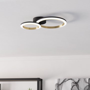 Eglo - LED Prigušiva plafonjera LED/12W/230V 4000K crno/zlatna