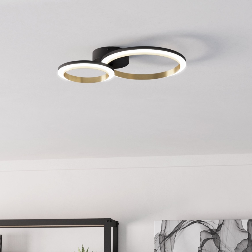 Eglo - LED Prigušiva plafonjera LED/12W/230V 4000K crno/zlatna