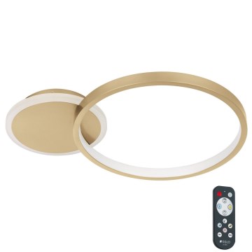 Eglo -LED Prigušiva plafonjera LED/15W/230V zlatna + Daljinski upravljač