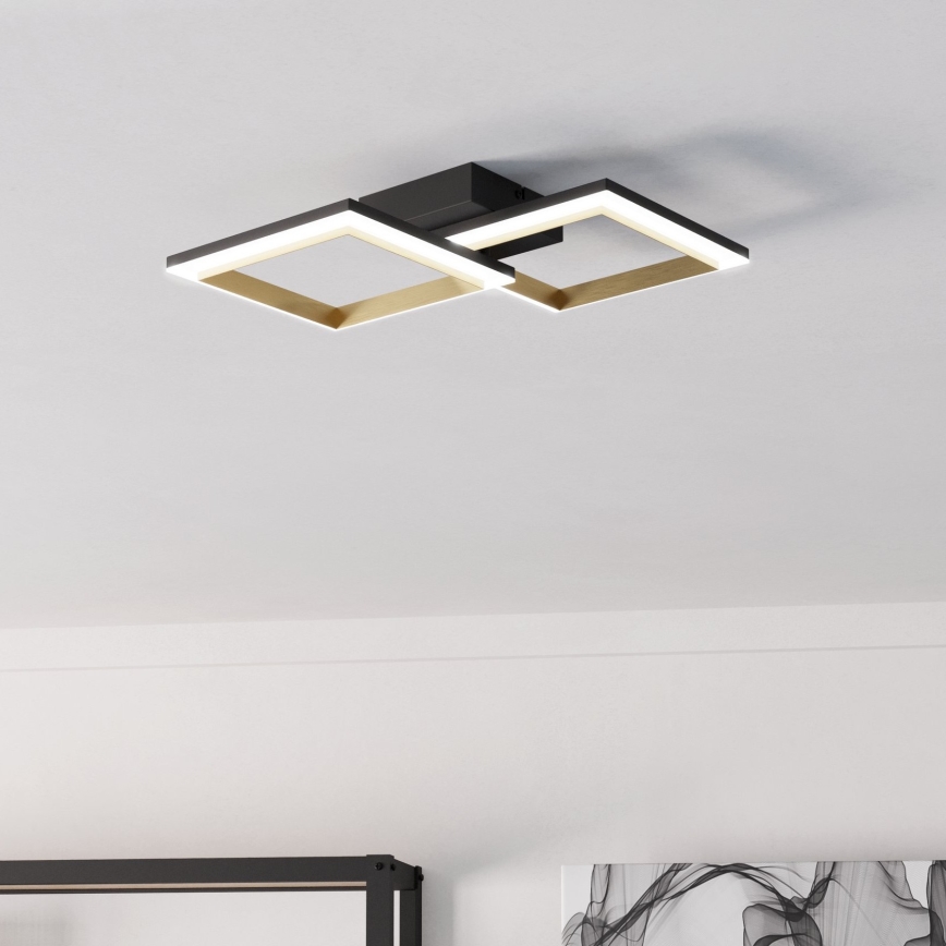 Eglo - LED Prigušiva plafonjera LED/18,4W/230V 4000K crno/zlatna