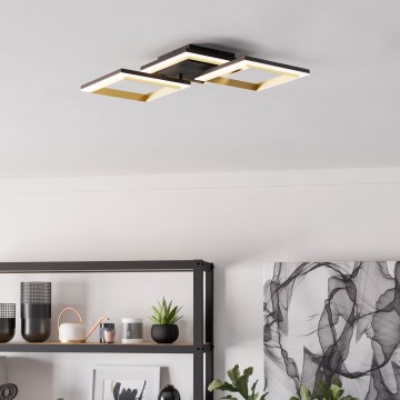 Eglo - LED Prigušiva plafonjera LED/20W/230V 4000K crno/zlatna