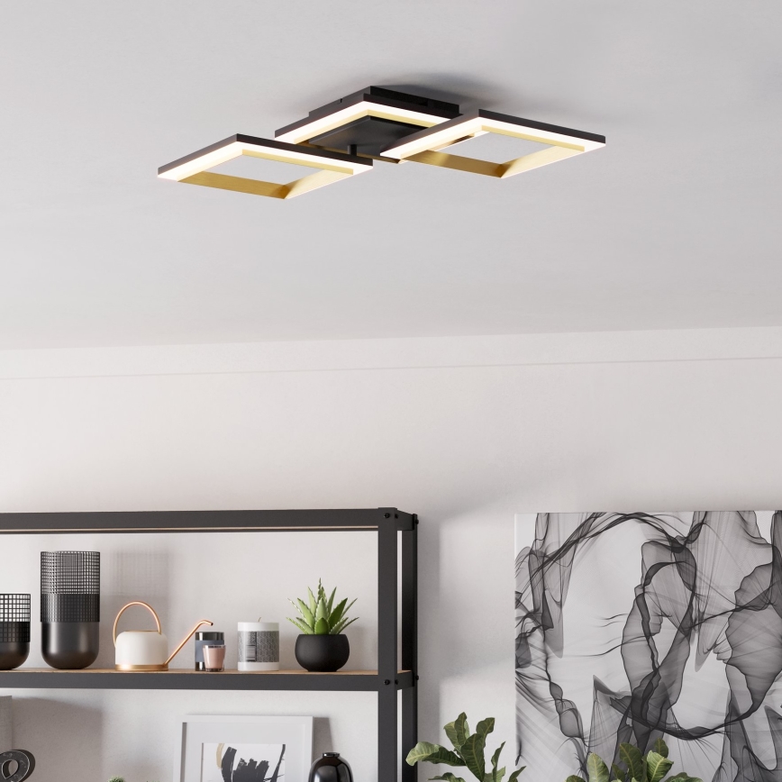 Eglo - LED Prigušiva plafonjera LED/20W/230V 4000K crno/zlatna