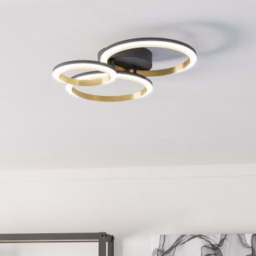 Eglo - LED Prigušiva plafonjera LED/20W/230V 4000K crno/zlatna