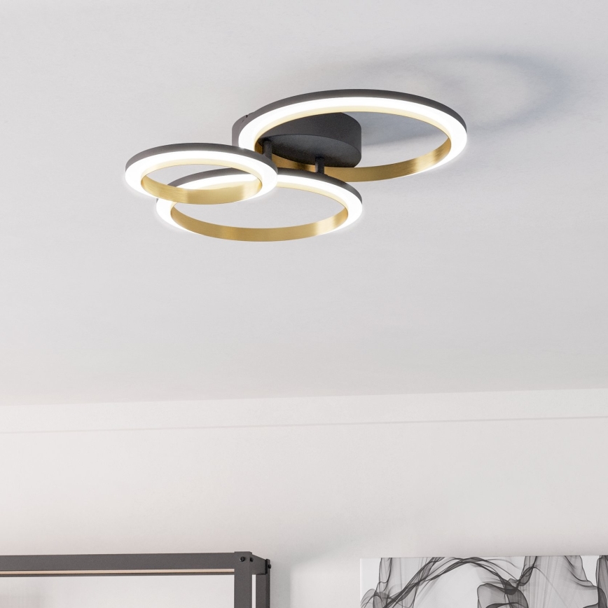 Eglo - LED Prigušiva plafonjera LED/20W/230V 4000K crno/zlatna