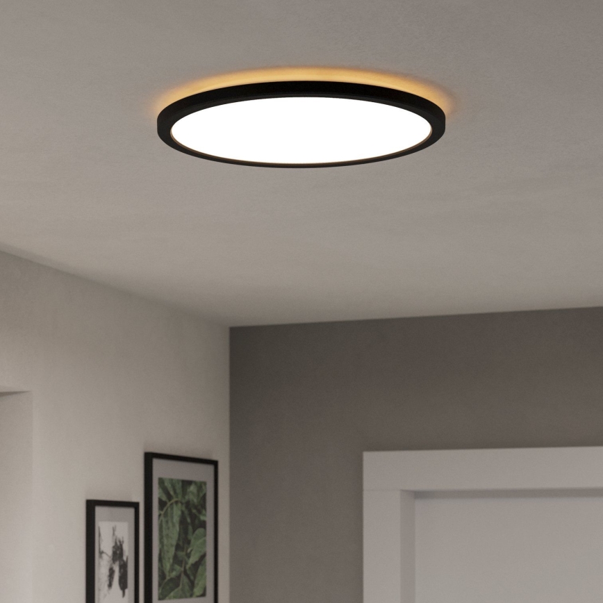 Eglo - LED Prigušiva plafonjera za kupatilo LED/18,5W/230V 2700-6500K pr. 38,9 cm IP44 crno + Daljinski upravljač