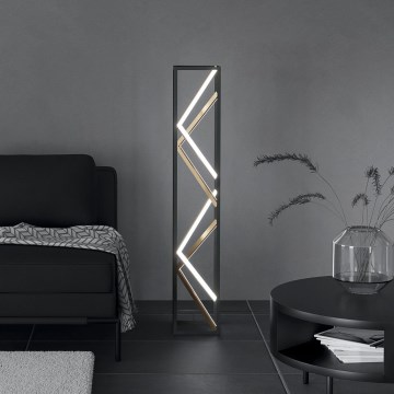 Eglo - LED Prigušiva podna lampa LED/23W/230V 2700-6500K crno/zlatna + Daljinski upravljač