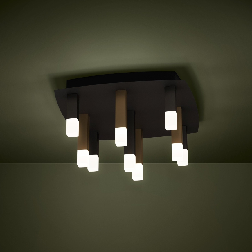 Eglo - LED prigušiva stropna svetiljka 9xLED/3,1W/230V 3000K antracit/zlatna