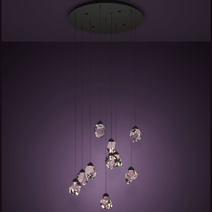 Eglo - LED Prigušivi luster na sajli 10xLED/3W/230V 3000K crno/prozirna