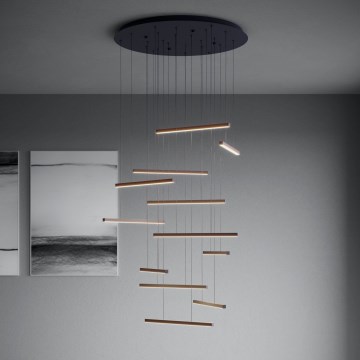 Eglo - LED Prigušivi luster na sajli 12xLED/8,4W/230V 3000K crno